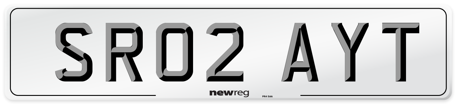 SR02 AYT Number Plate from New Reg